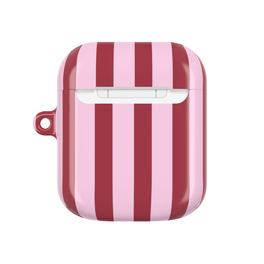 Bold Stripes AirPods Case | Pink and Red