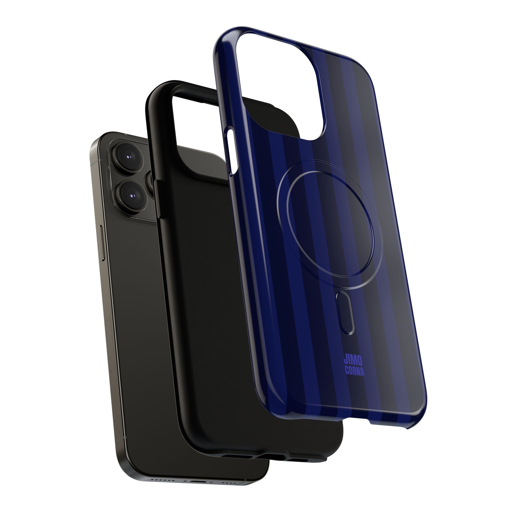 Bold Stripes MagSafe iPhone Case | Navy Blue