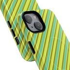 Angelina Stripes | Green - MagSafe iPhone Case