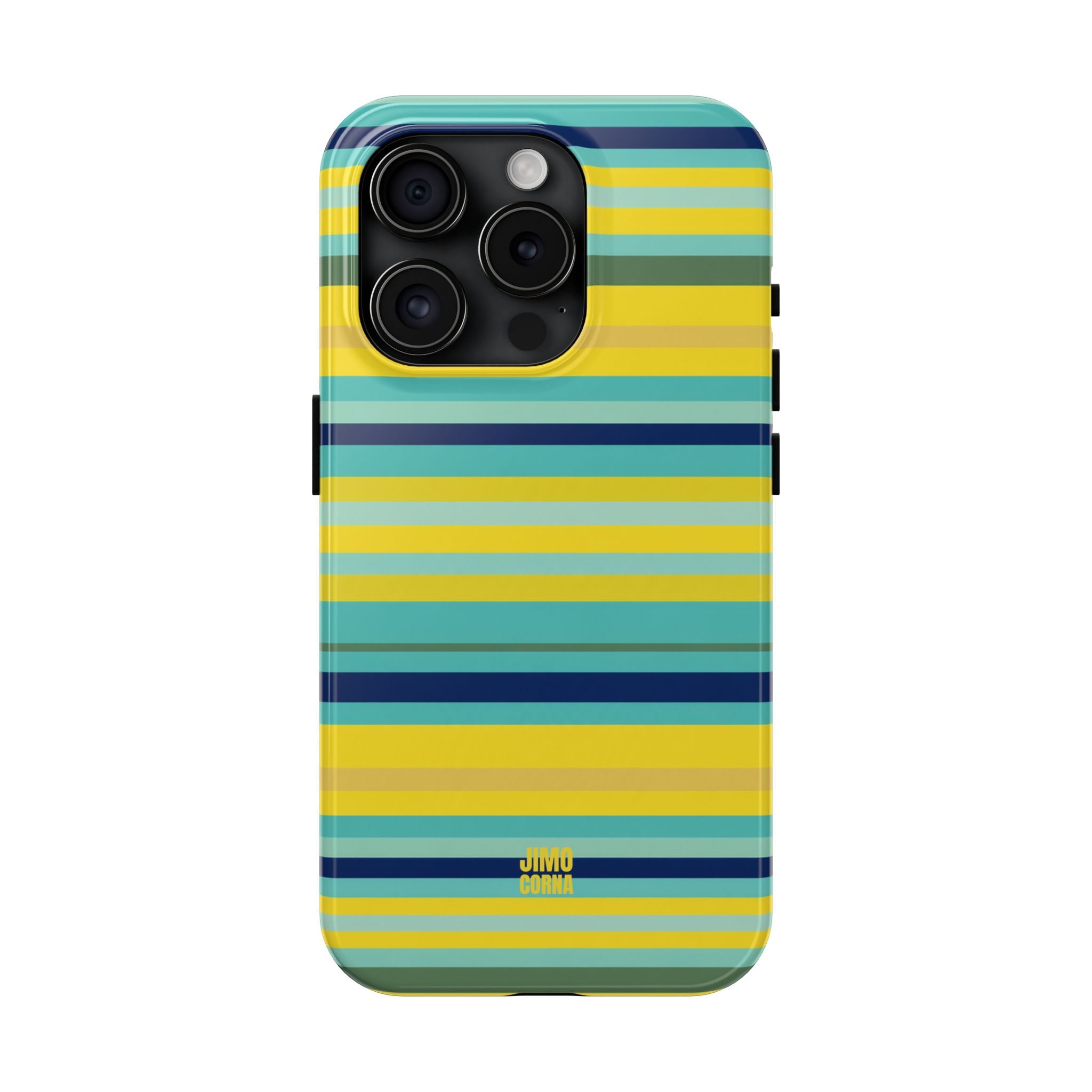 Blue Lemon Stripe iPhone Case