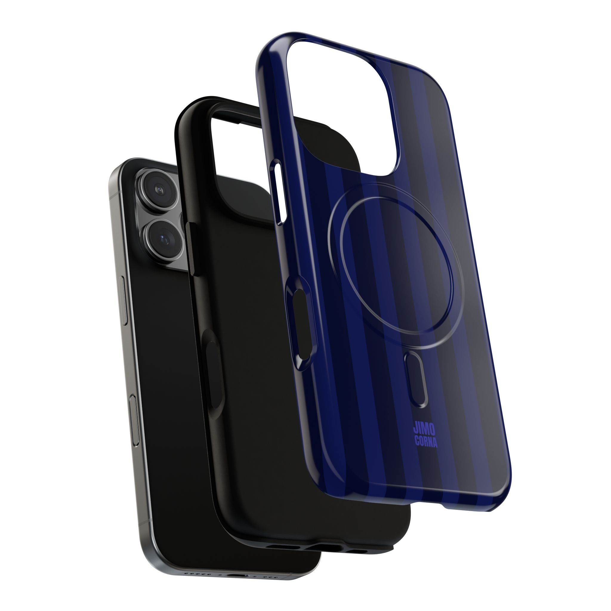 Bold Stripes MagSafe iPhone Case | Navy Blue