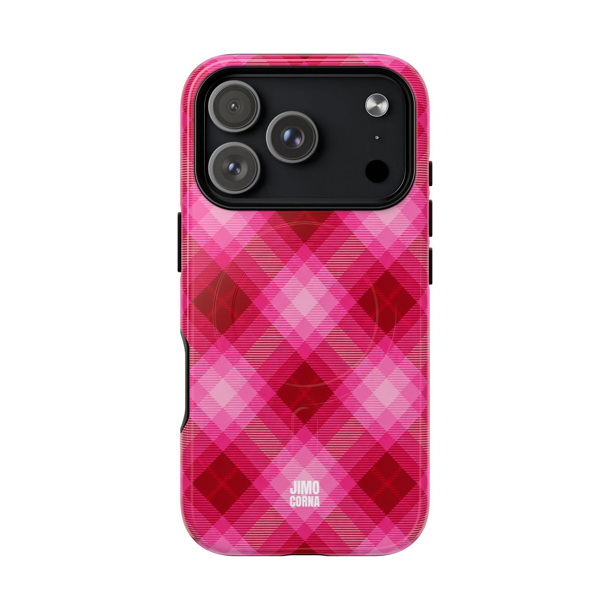 Pink Picnic Plaid MagSafe iPhone Case
