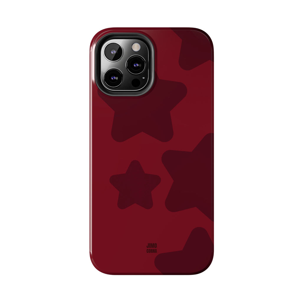 Cherry Red Bold Stars