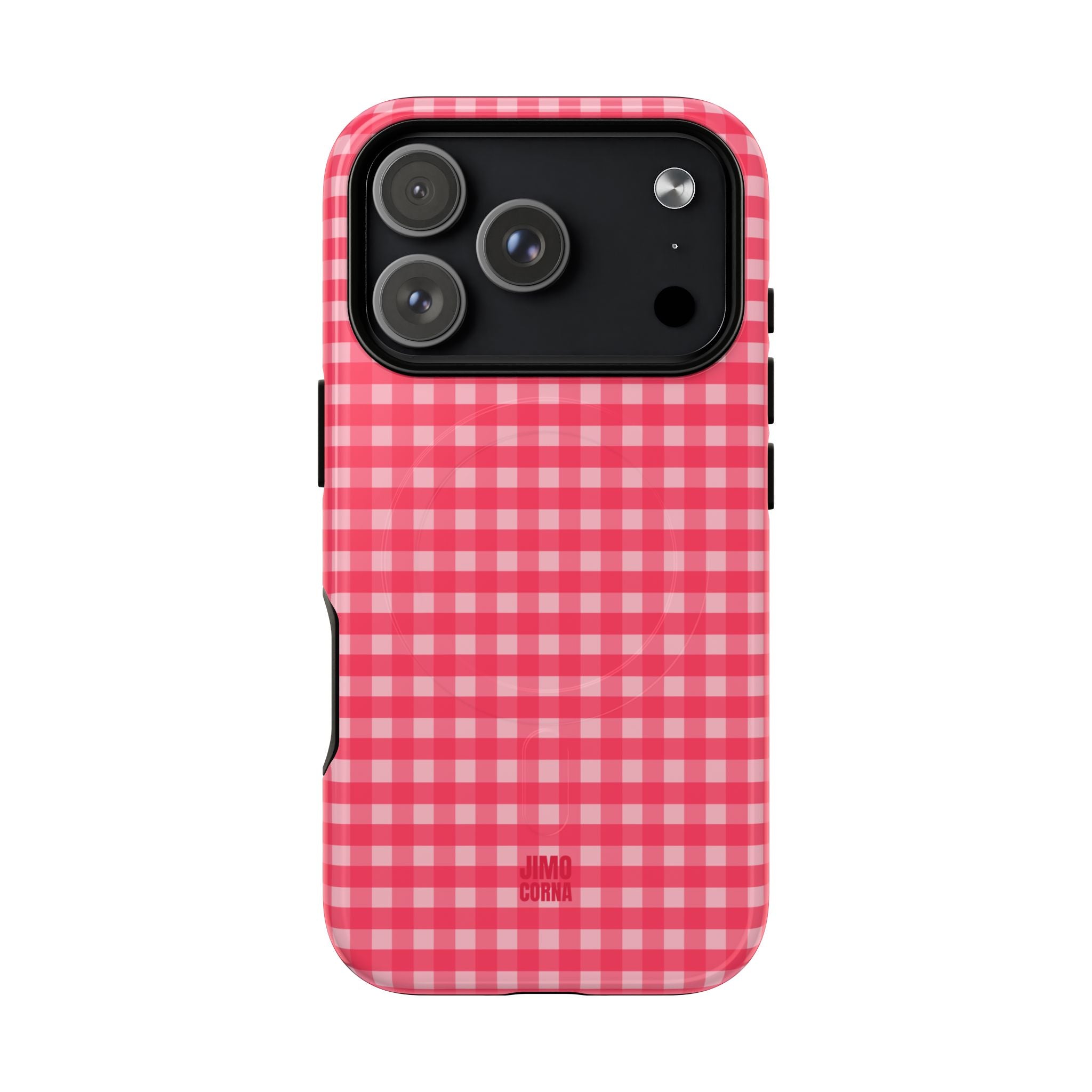 Farm Gingham MagSafe iPhone Case | Hot Pink