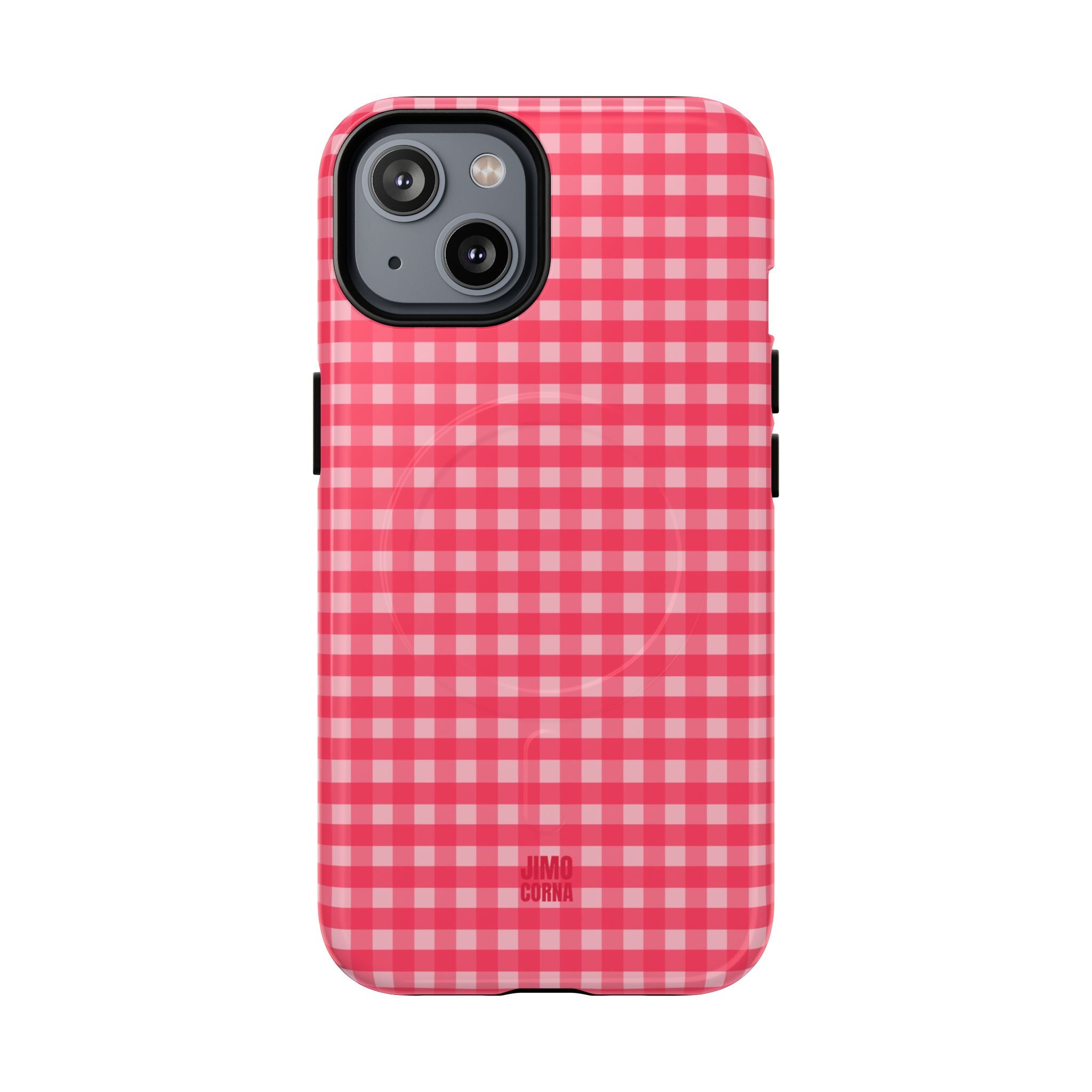 Farm Gingham MagSafe iPhone Case | Hot Pink