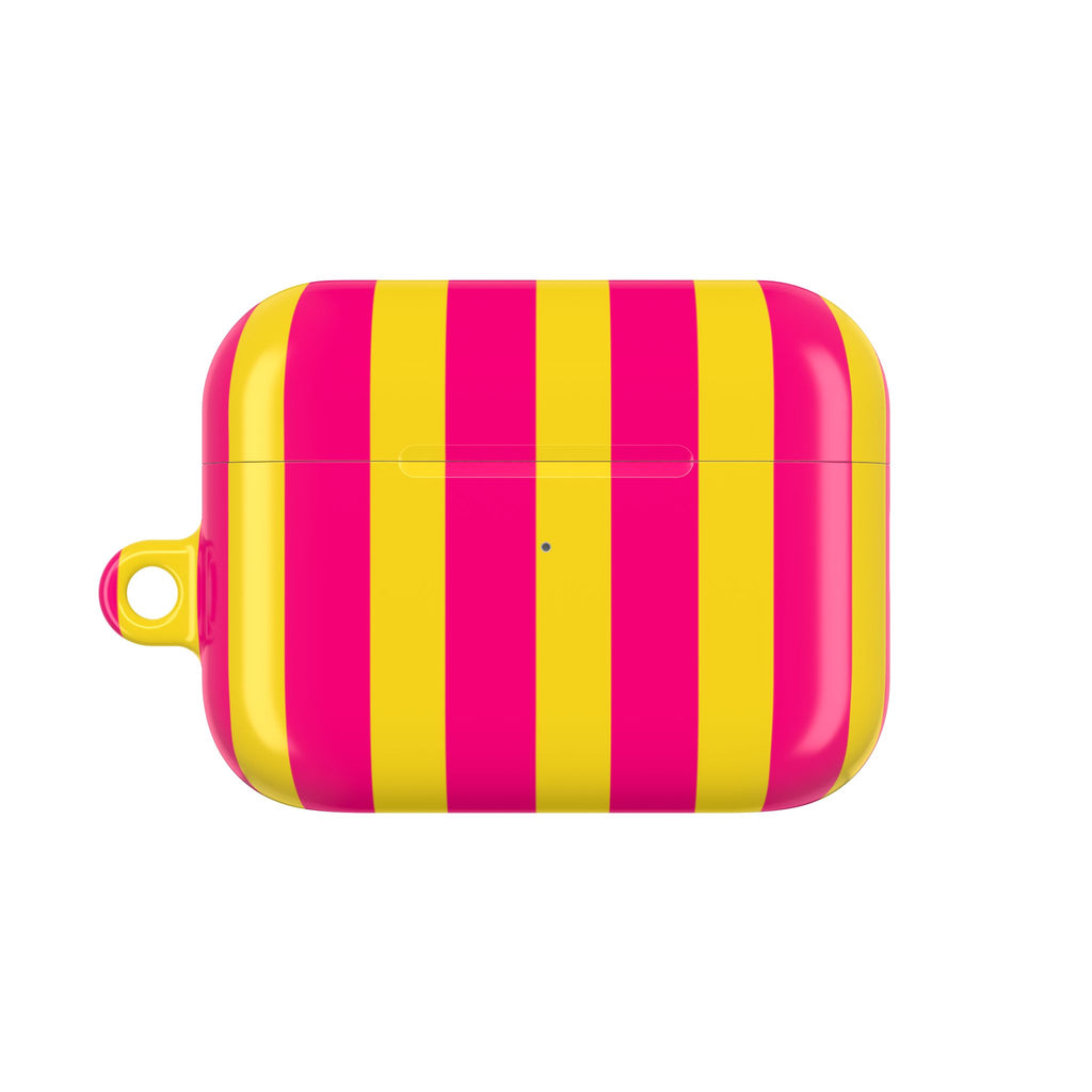 Bold Stripes AirPods Case | Pink and Yellow