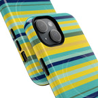 Blue Lemon Stripe MagSafe iPhone Case