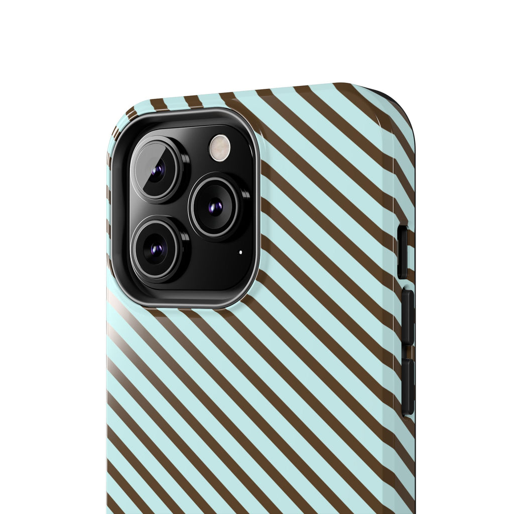Asymmetrical Lines iPhone Case | Blue and Brown