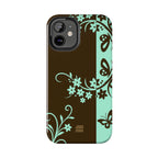 Y2K Floral iPhone Case | Brown and Mint
