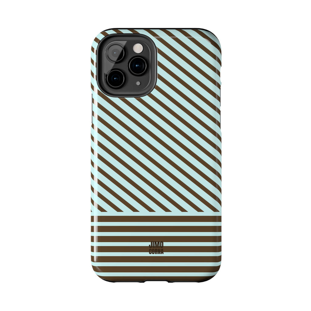Asymmetrical Lines iPhone Case | Blue and Brown