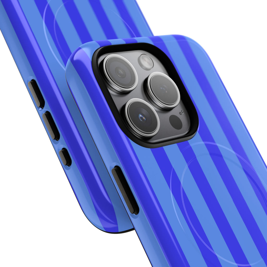 Blueberry Bold Stripes MagSafe iPhone Case