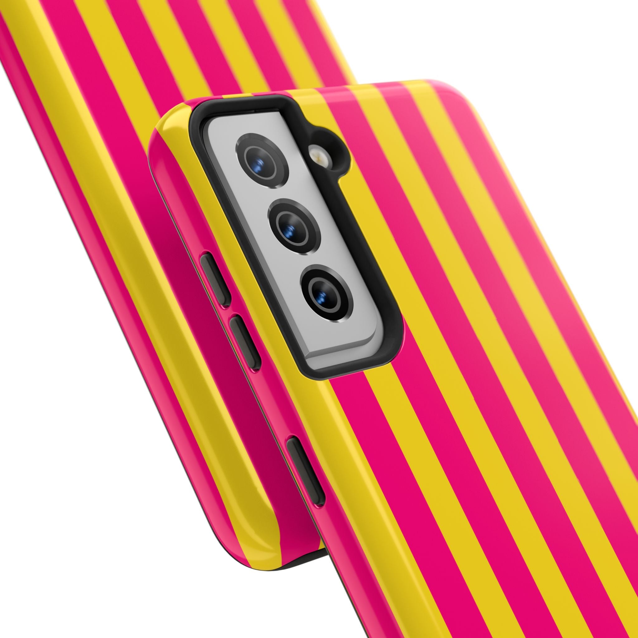 Bold Stripes Samsung Galaxy Case | Pink and Yellow