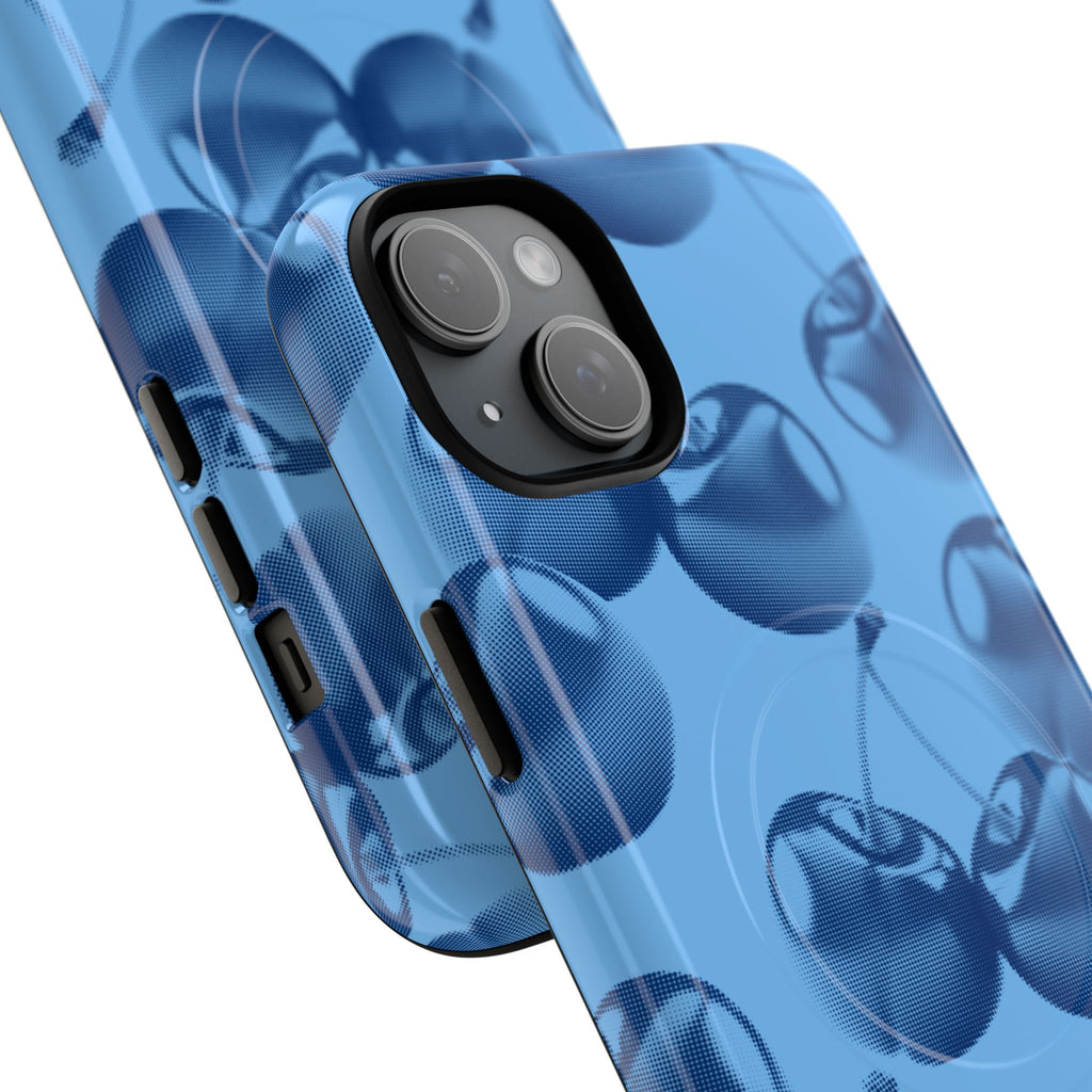 Blue Retro Cherries
