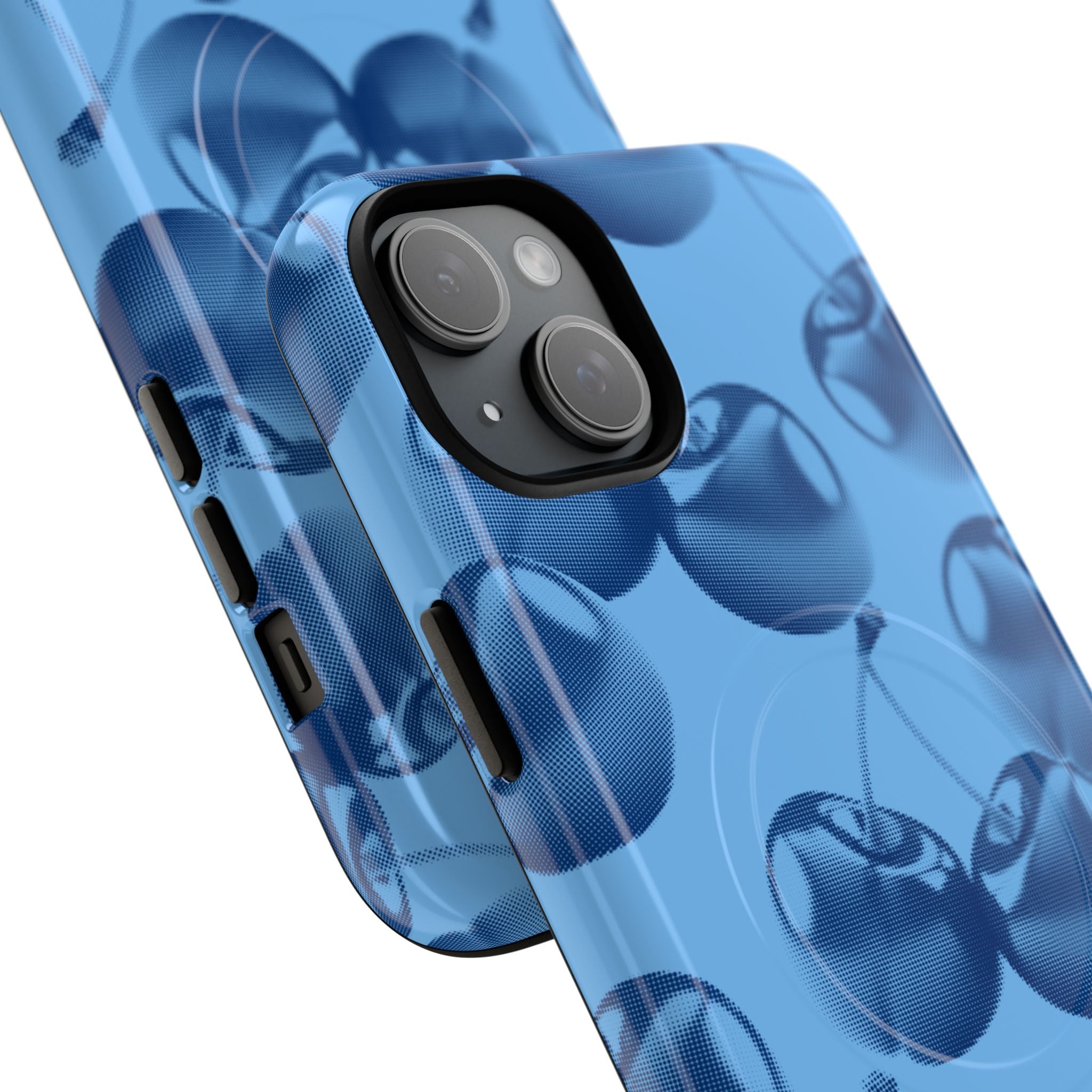 Blue Retro Cherries