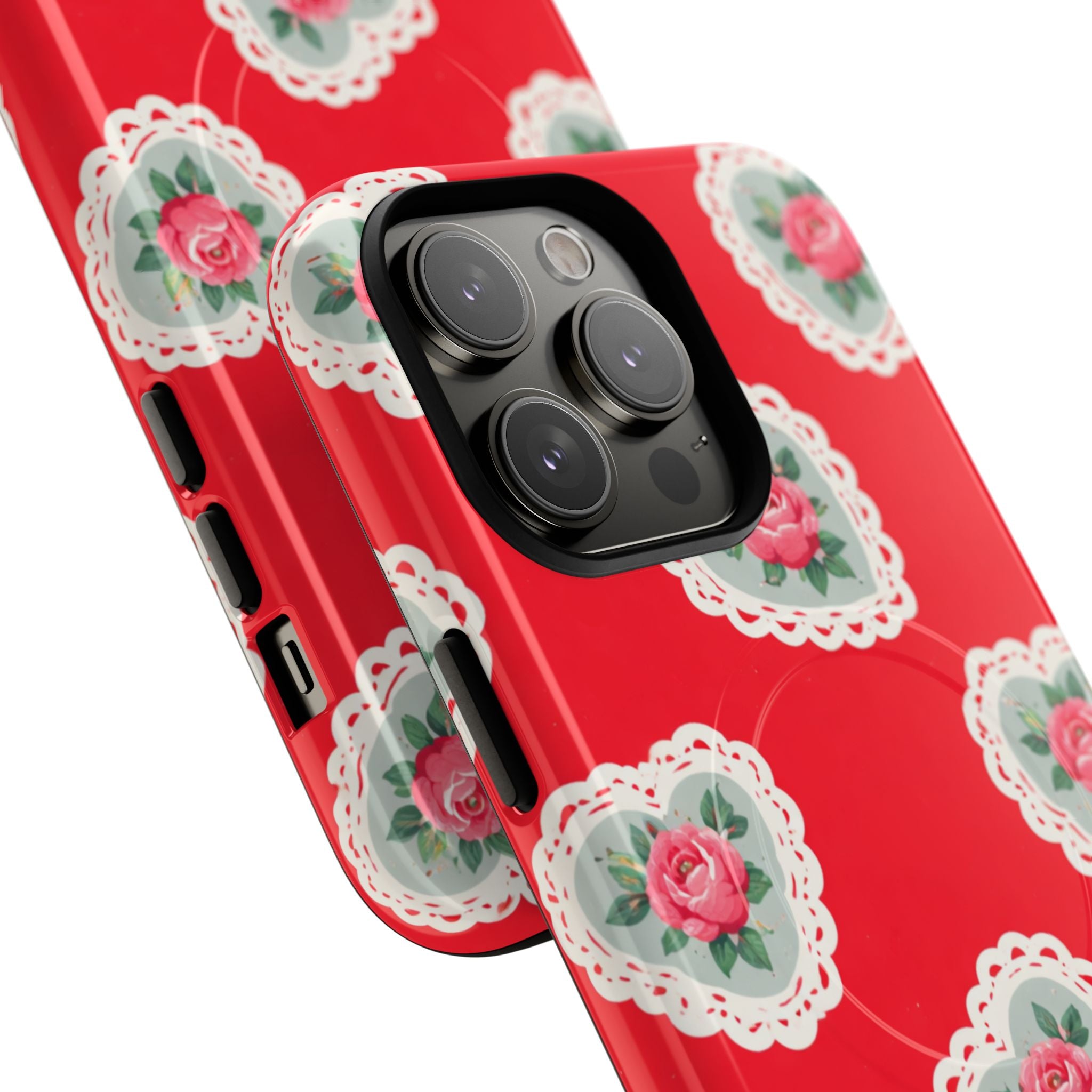 Rosy Lace MagSafe iPhone Case