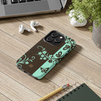 Y2K Floral iPhone Case | Brown and Mint