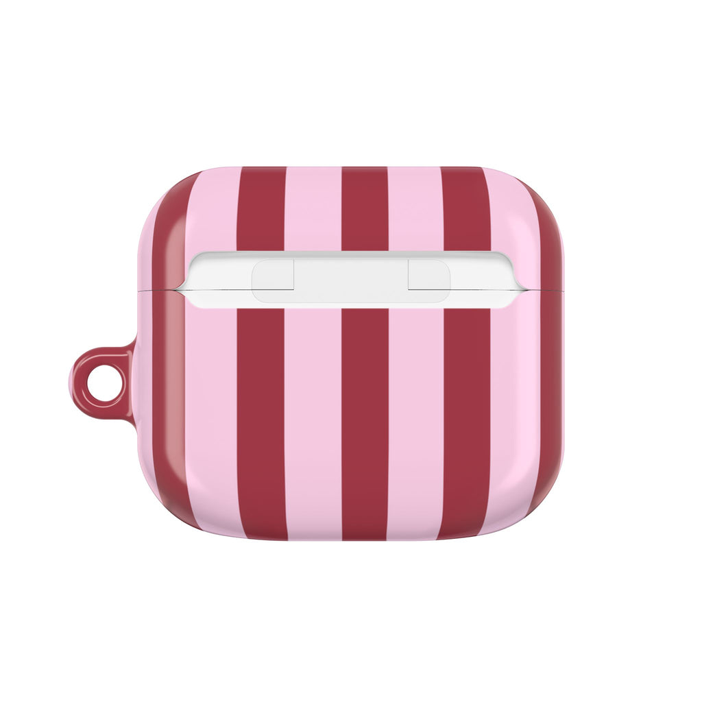 Bold Stripes AirPods Case | Pink and Red