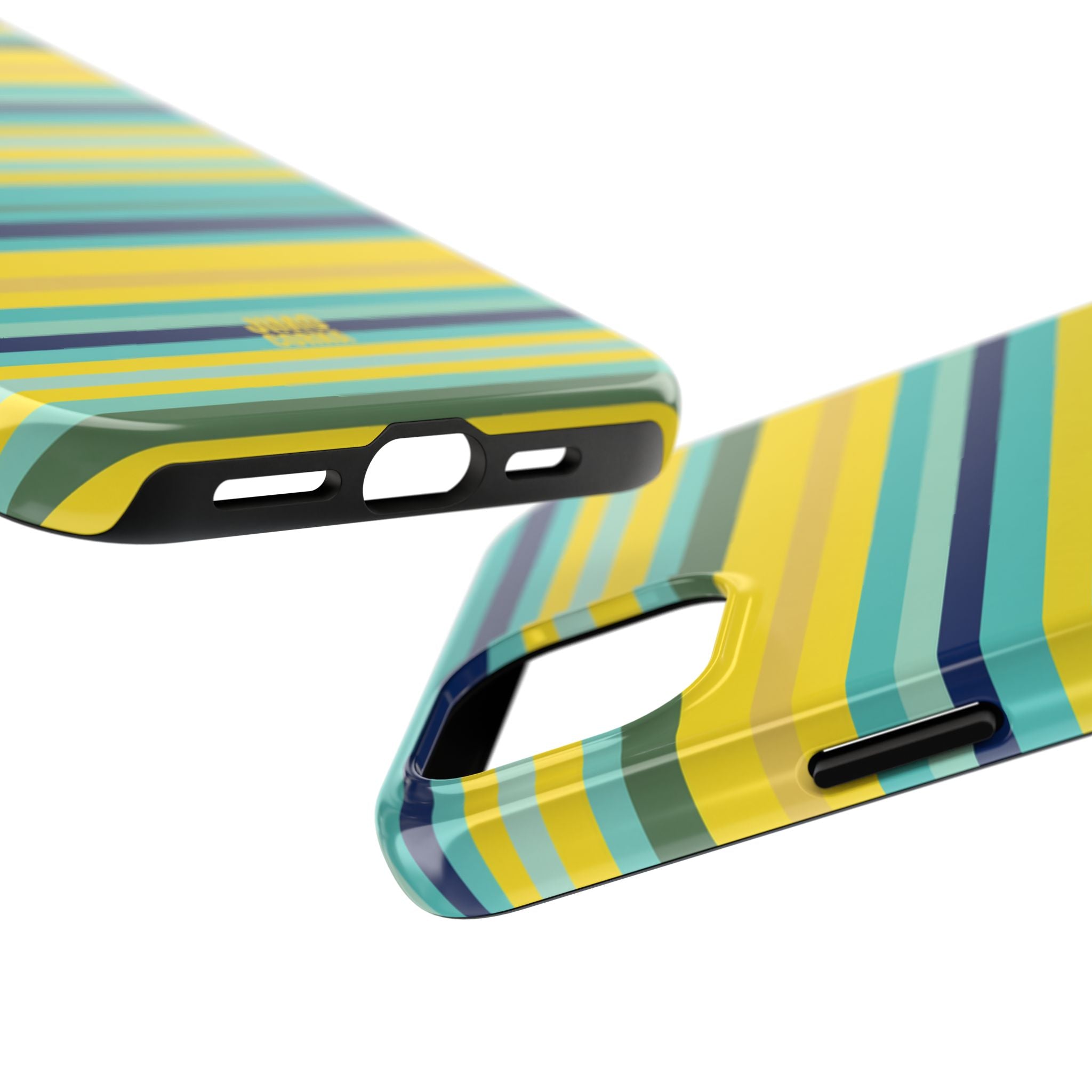 Blue Lemon Stripe iPhone Case