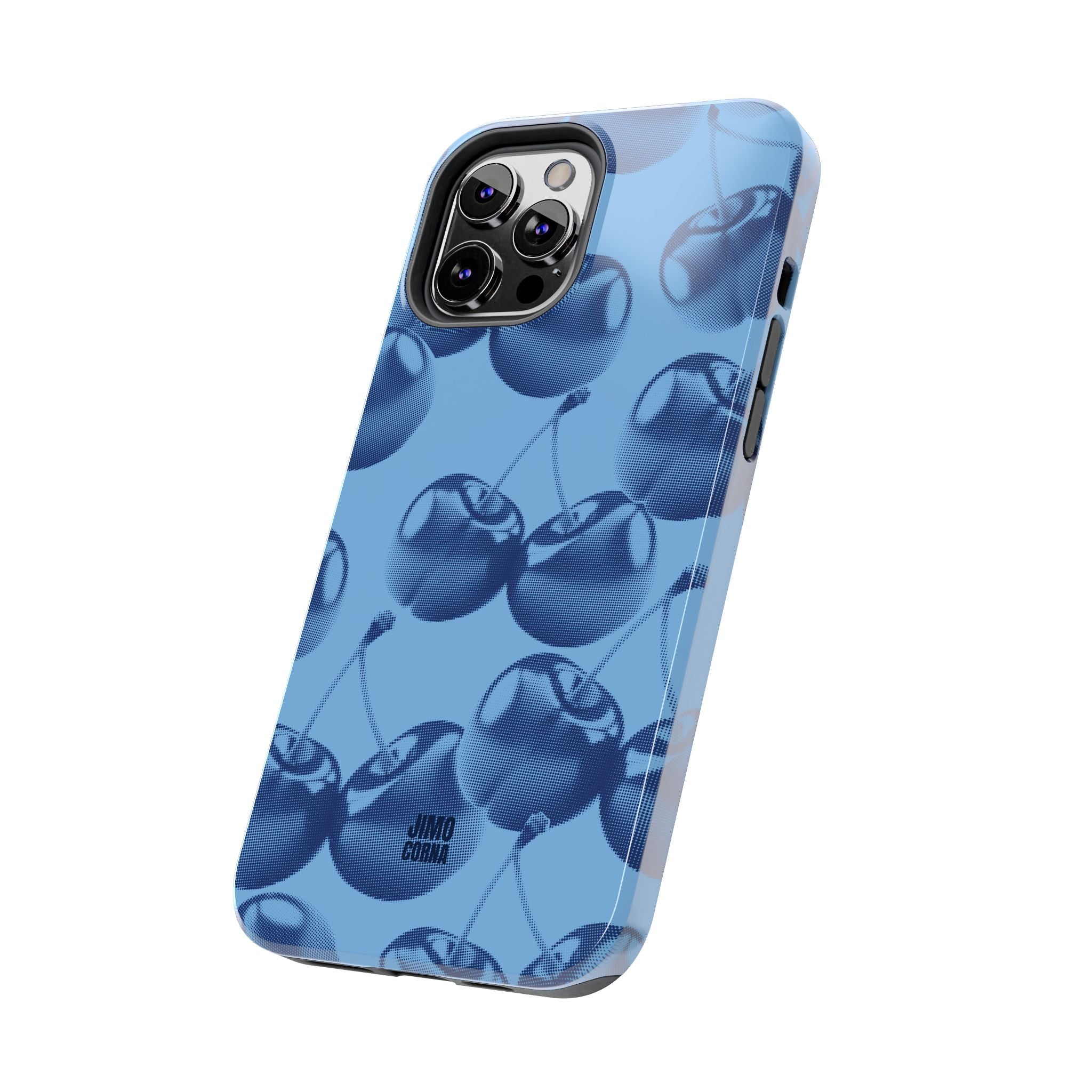 Blue Retro Cherries