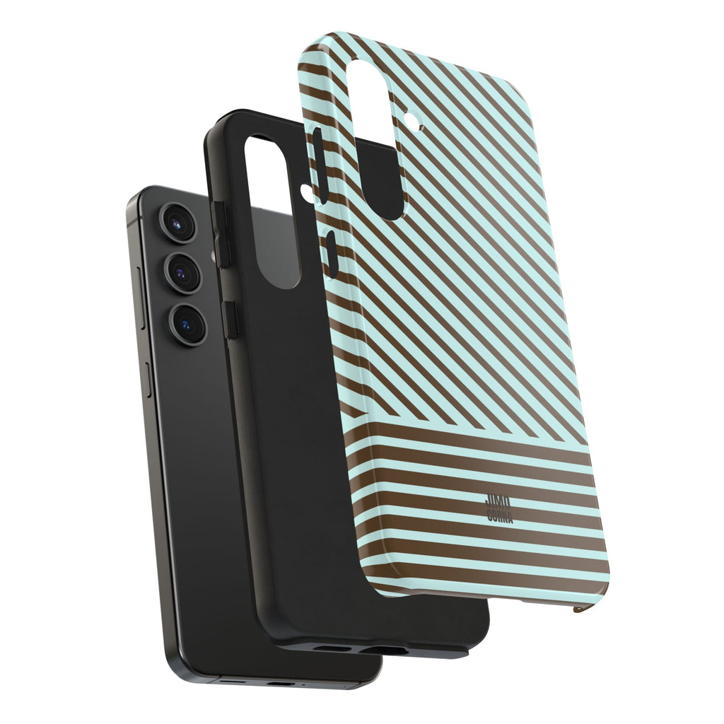Asymmetrical Lines Samsung Galaxy Case | Blue and Brown