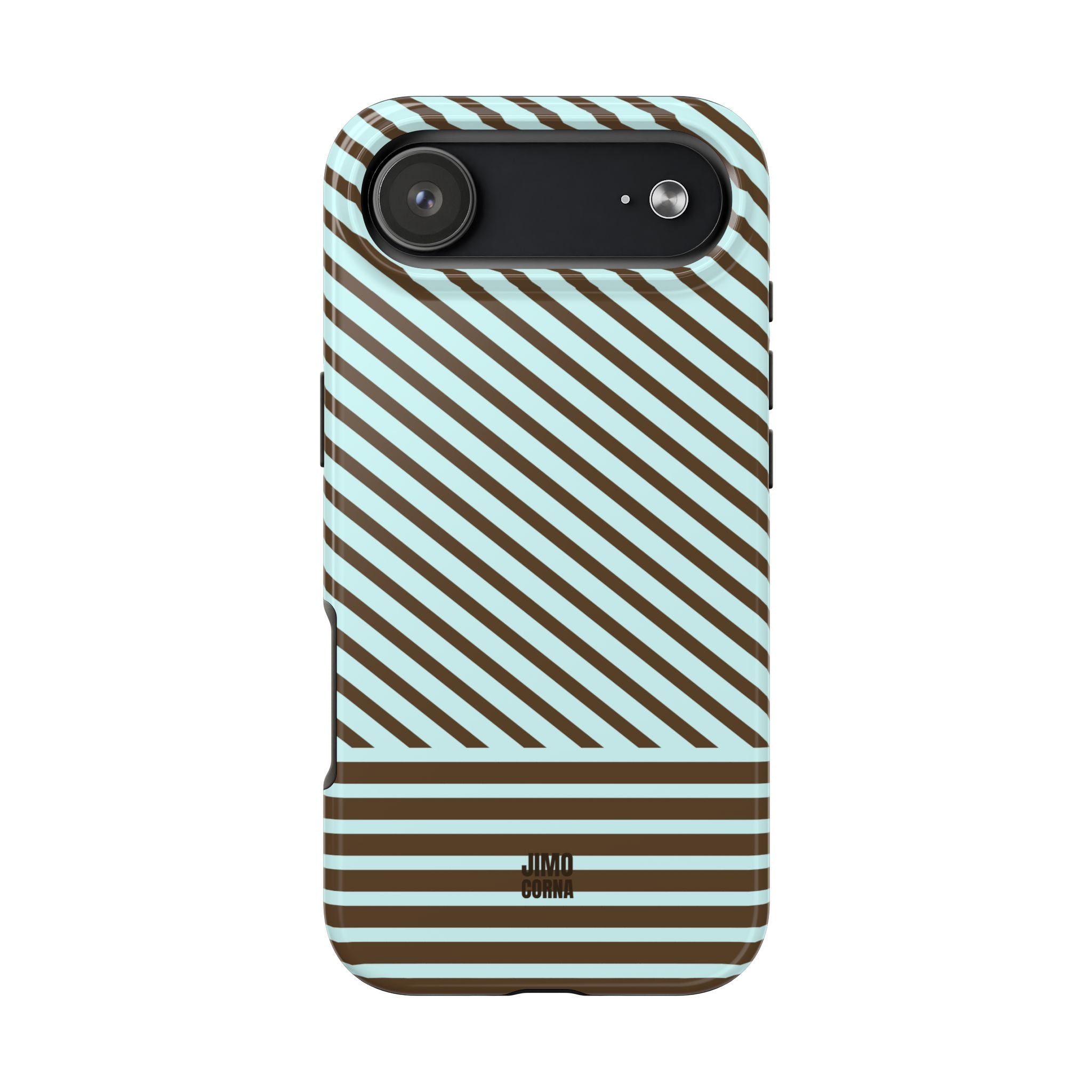 Asymmetrical Lines iPhone Case | Blue and Brown