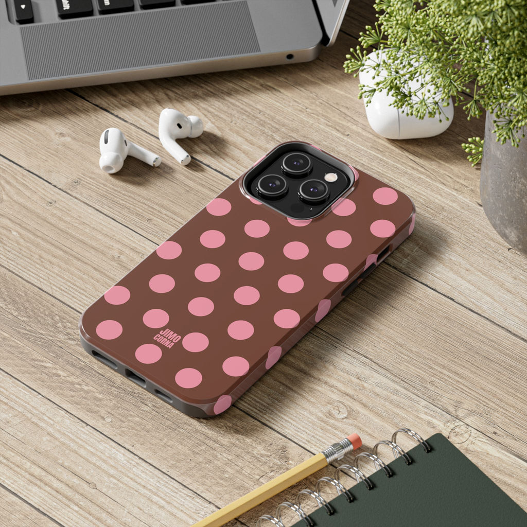 Big Polka Dot | Brown and Pink