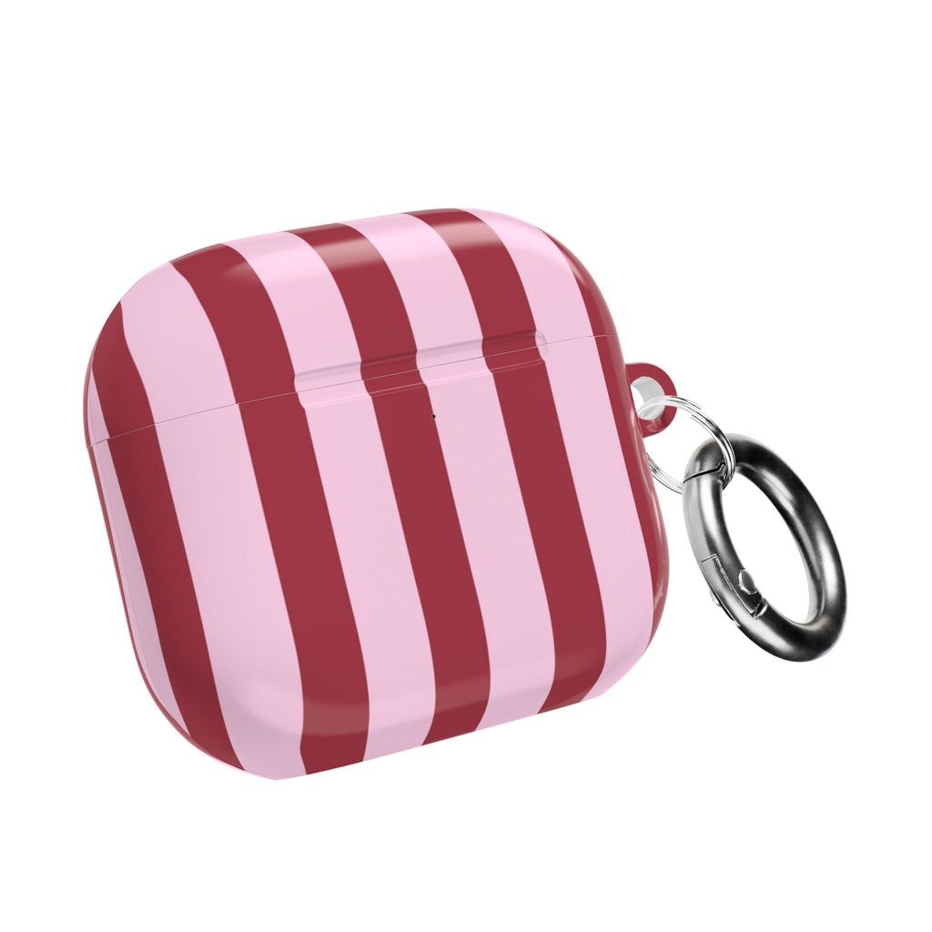 Bold Stripes AirPods Case | Pink and Red