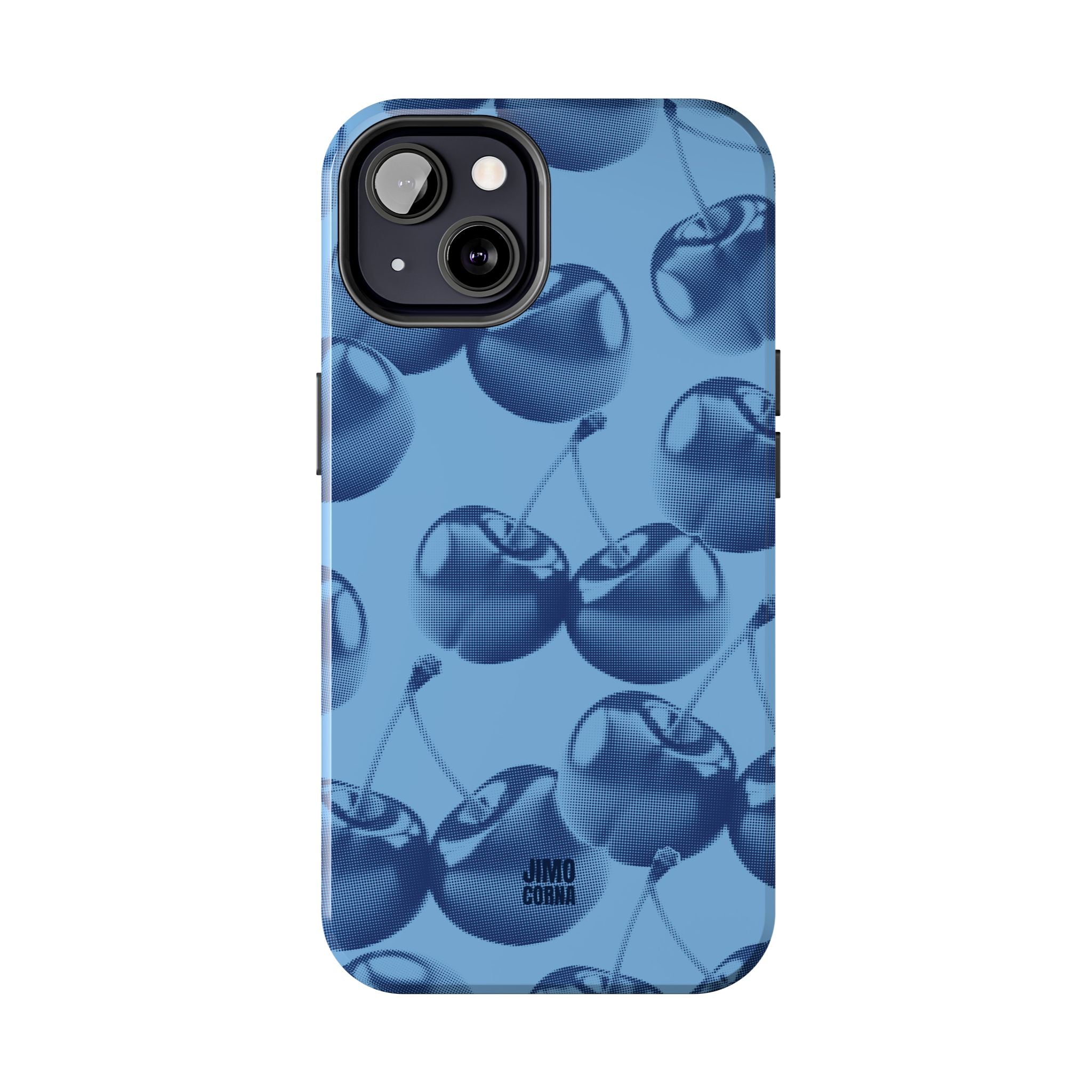 Blue Retro Cherries