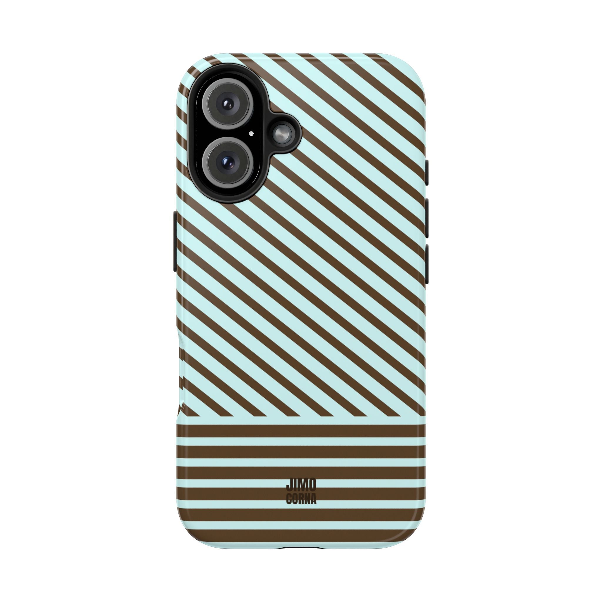 Asymmetrical Lines iPhone Case | Blue and Brown