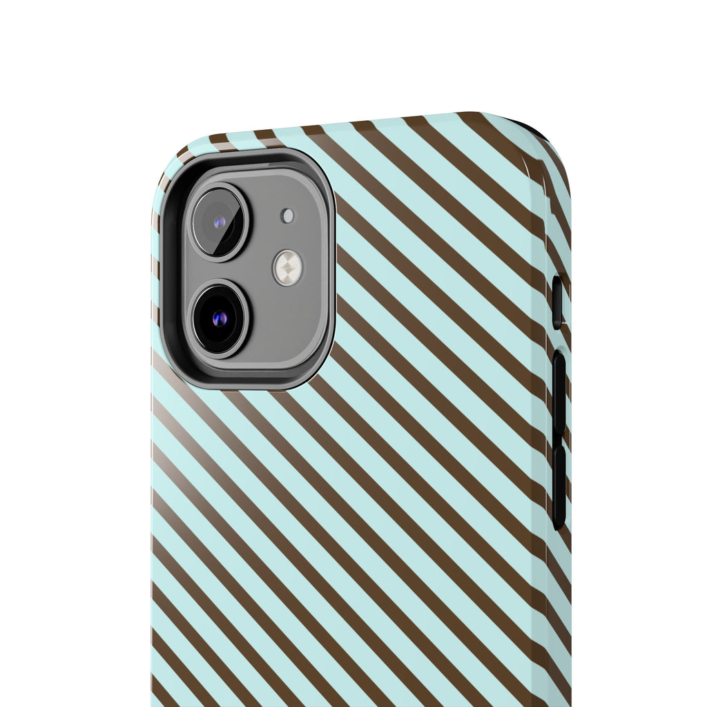 Asymmetrical Lines iPhone Case | Blue and Brown