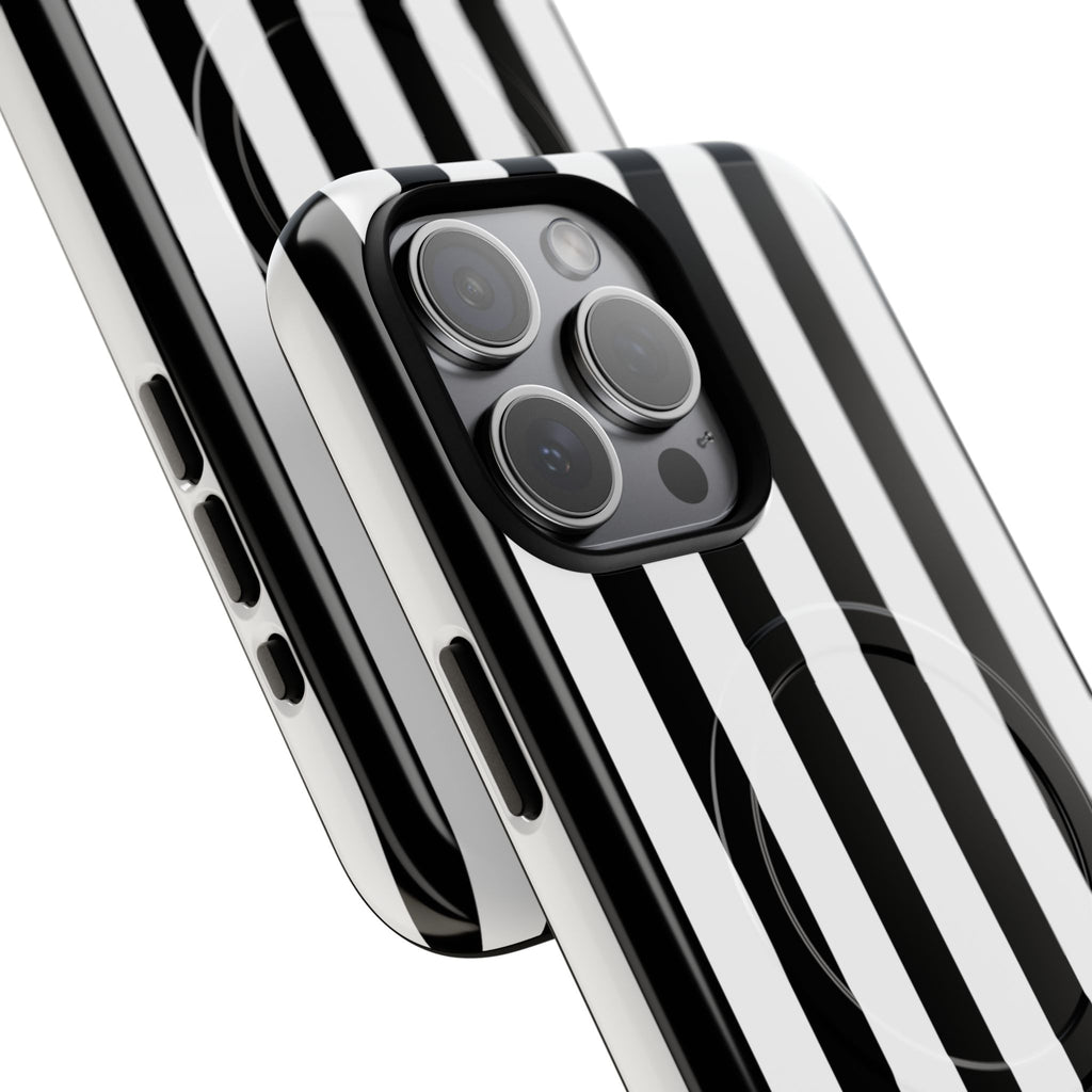 Bold Stripes MagSafe iPhone Case | Black and White