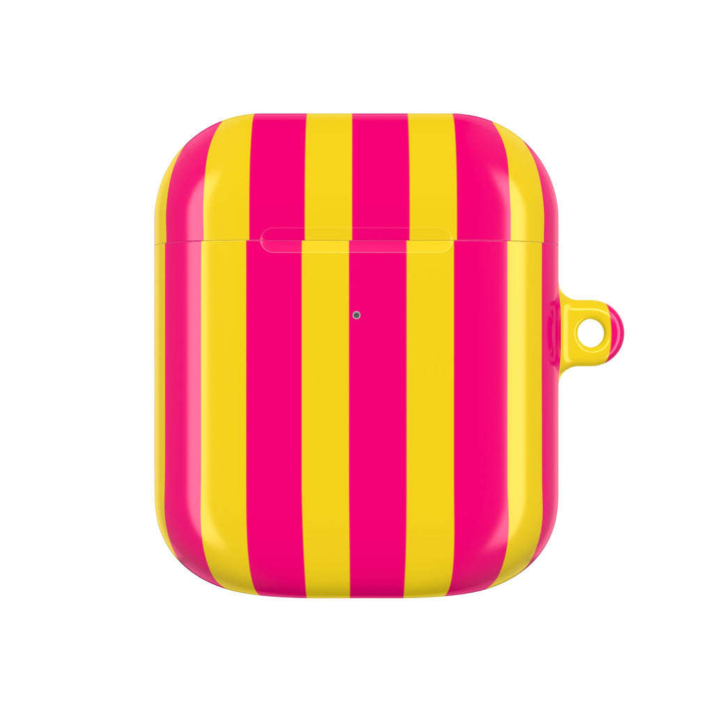 Bold Stripes AirPods Case | Pink and Yellow