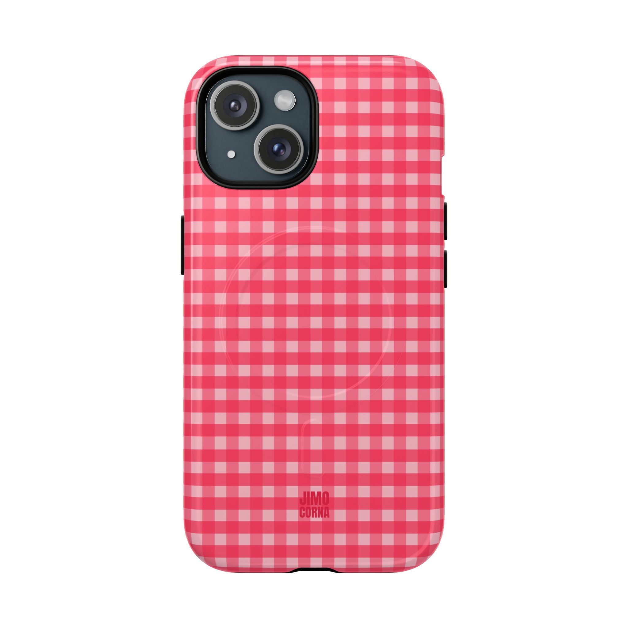 Farm Gingham MagSafe iPhone Case | Hot Pink