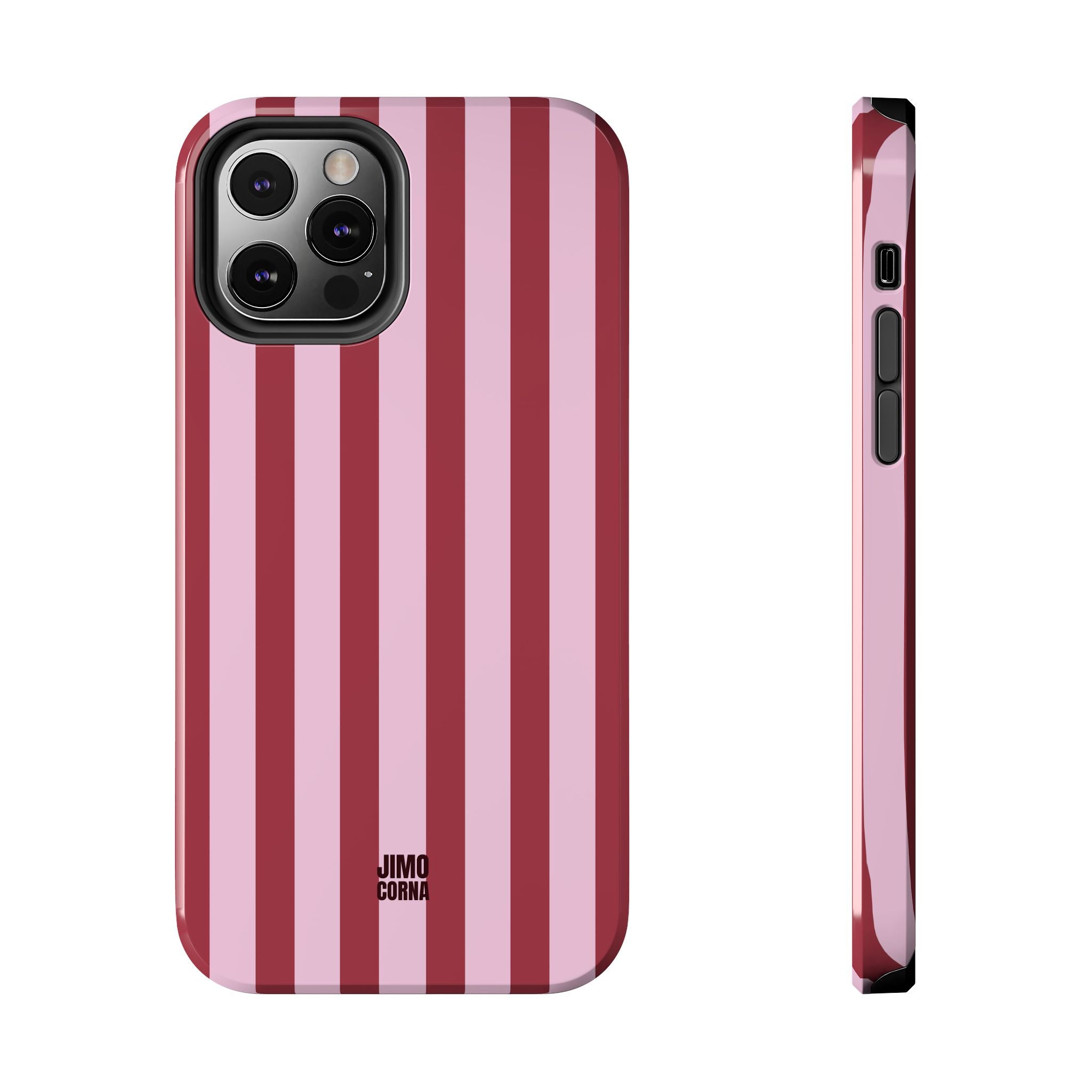 Bold Stripes iPhone Case | Pink and Red