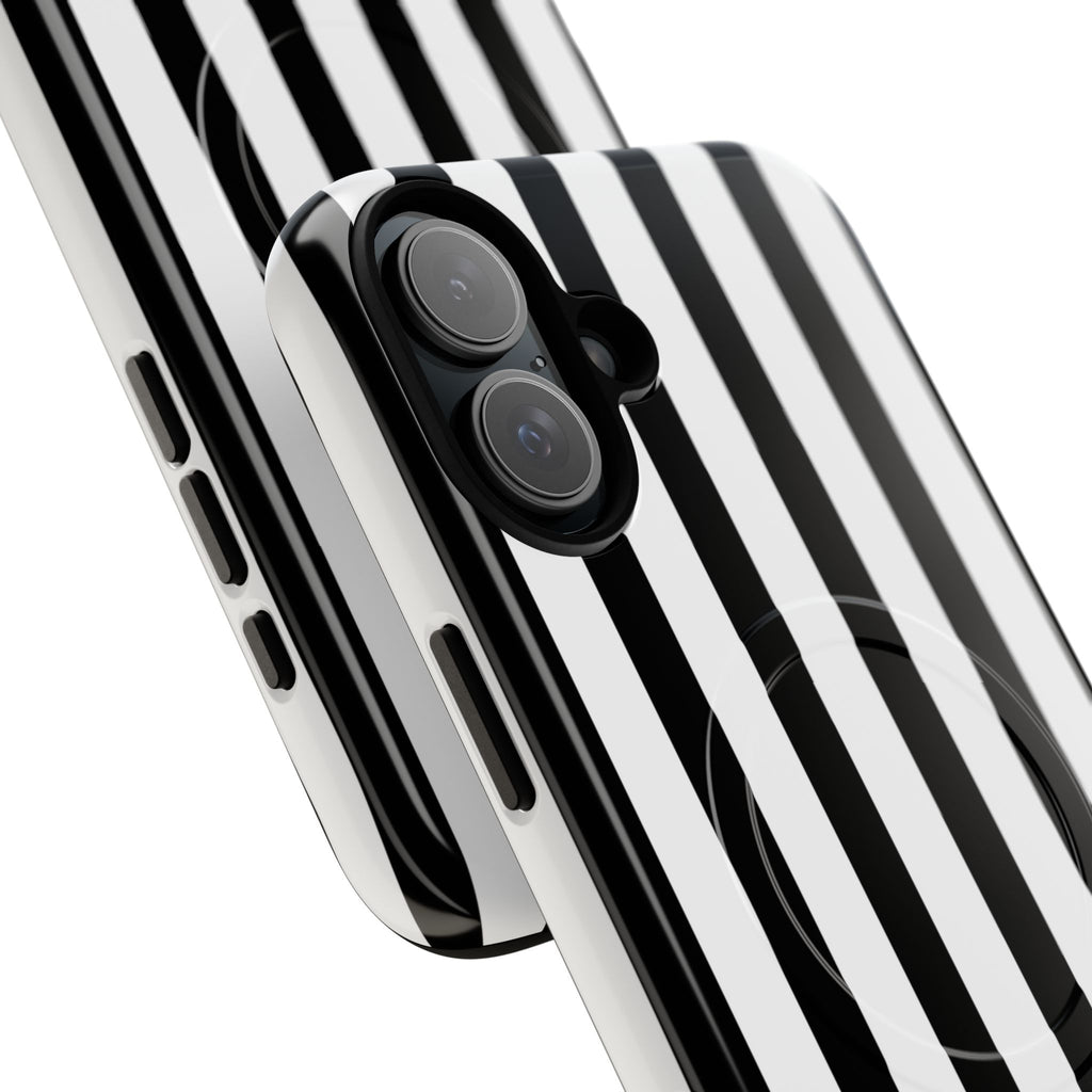 Bold Stripes MagSafe iPhone Case | Black and White