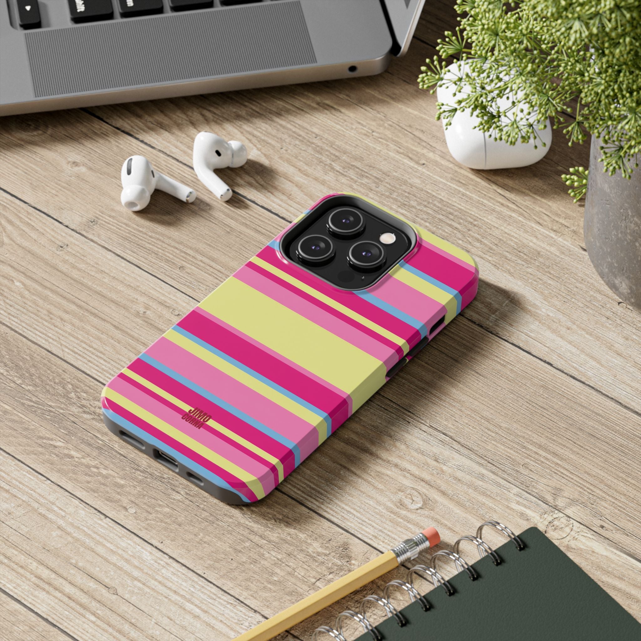 Lemonberry Stripe iPhone Case