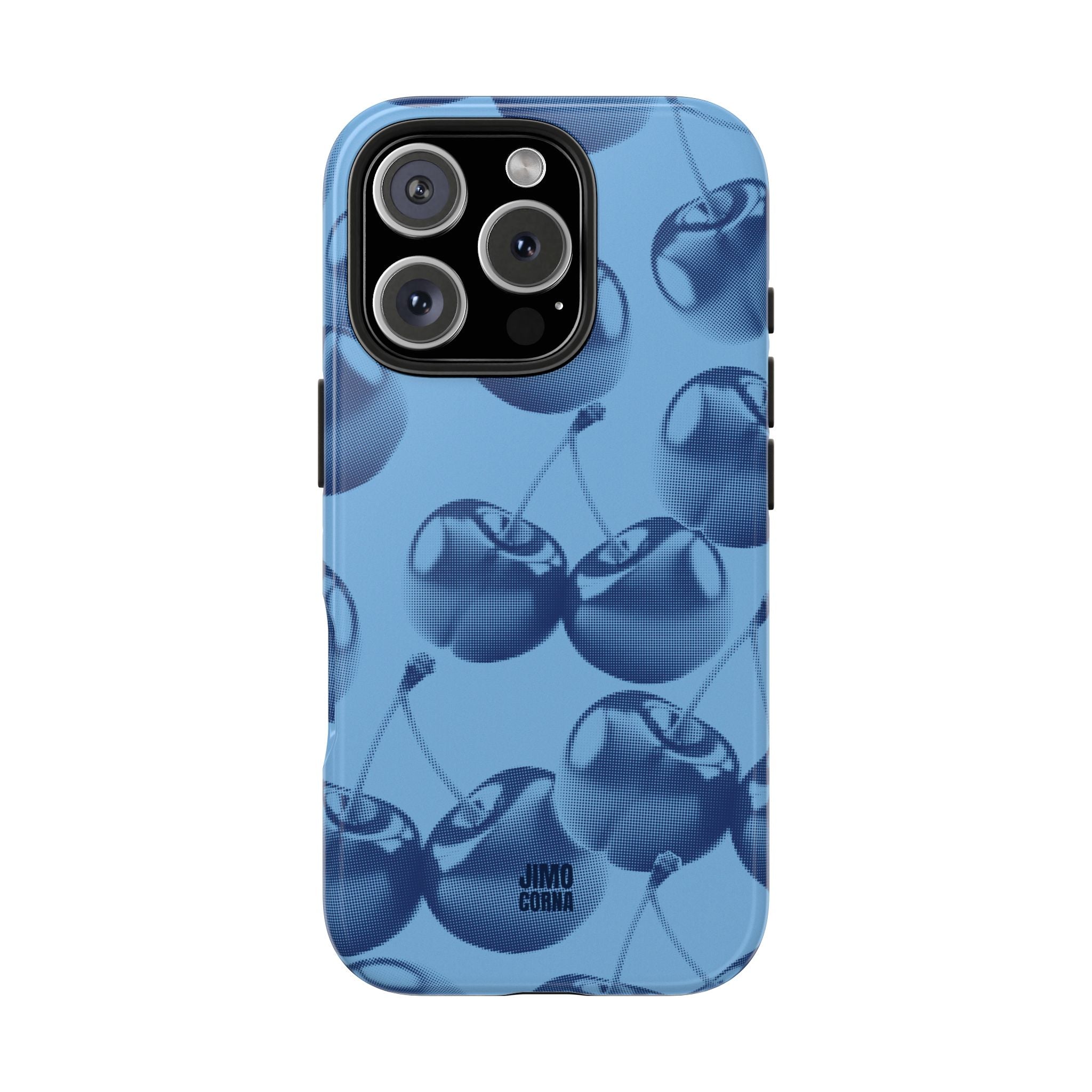 Blue Retro Cherries