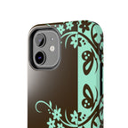 Y2K Floral iPhone Case | Brown and Mint