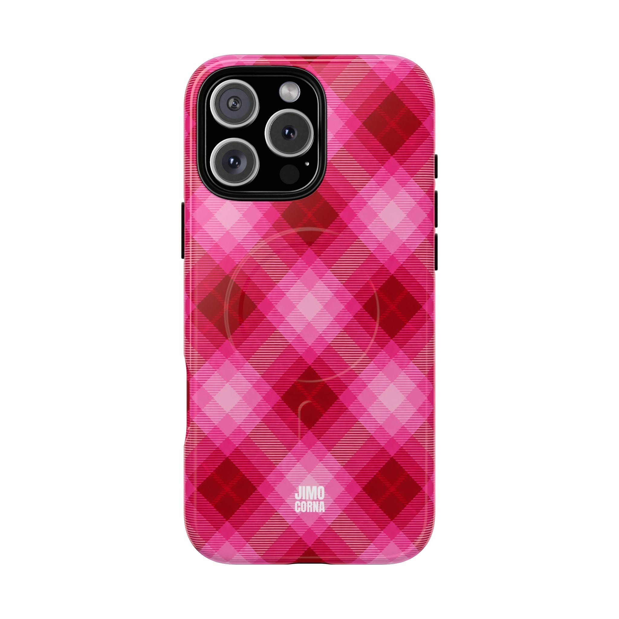 Pink Picnic Plaid MagSafe iPhone Case