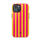 Bold Stripes MagSafe iPhone Case | Pink and Yellow