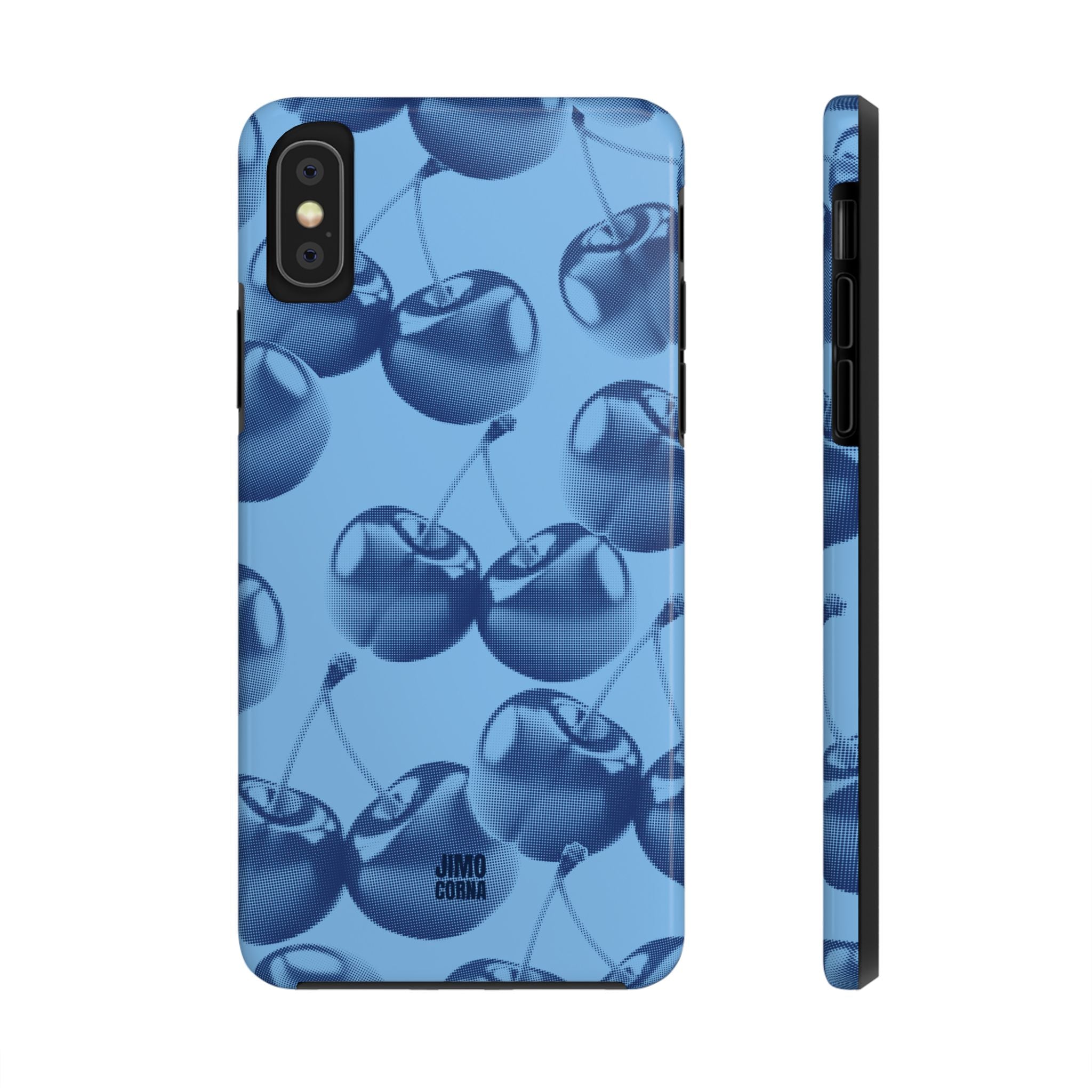 Blue Retro Cherries