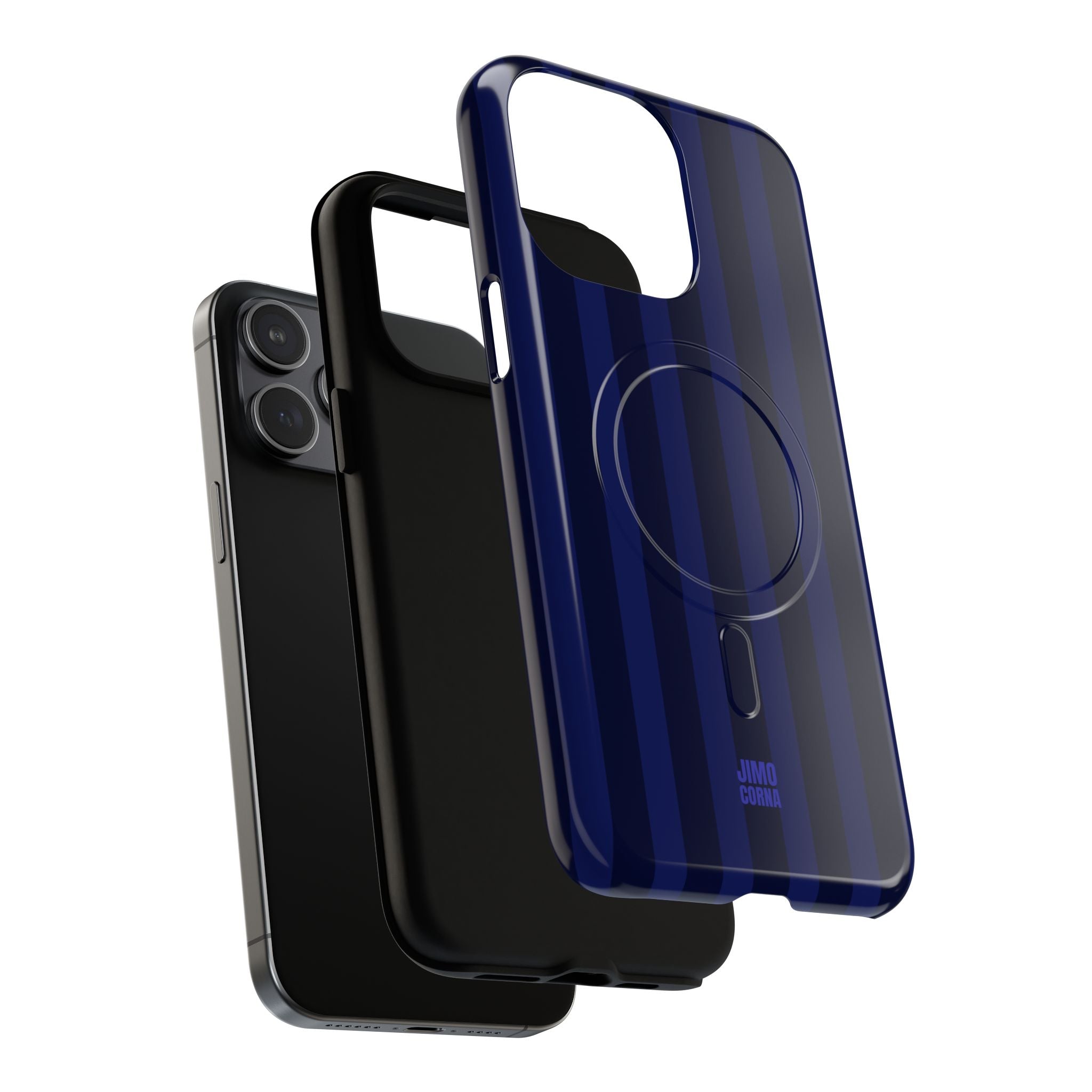 Bold Stripes MagSafe iPhone Case | Navy Blue