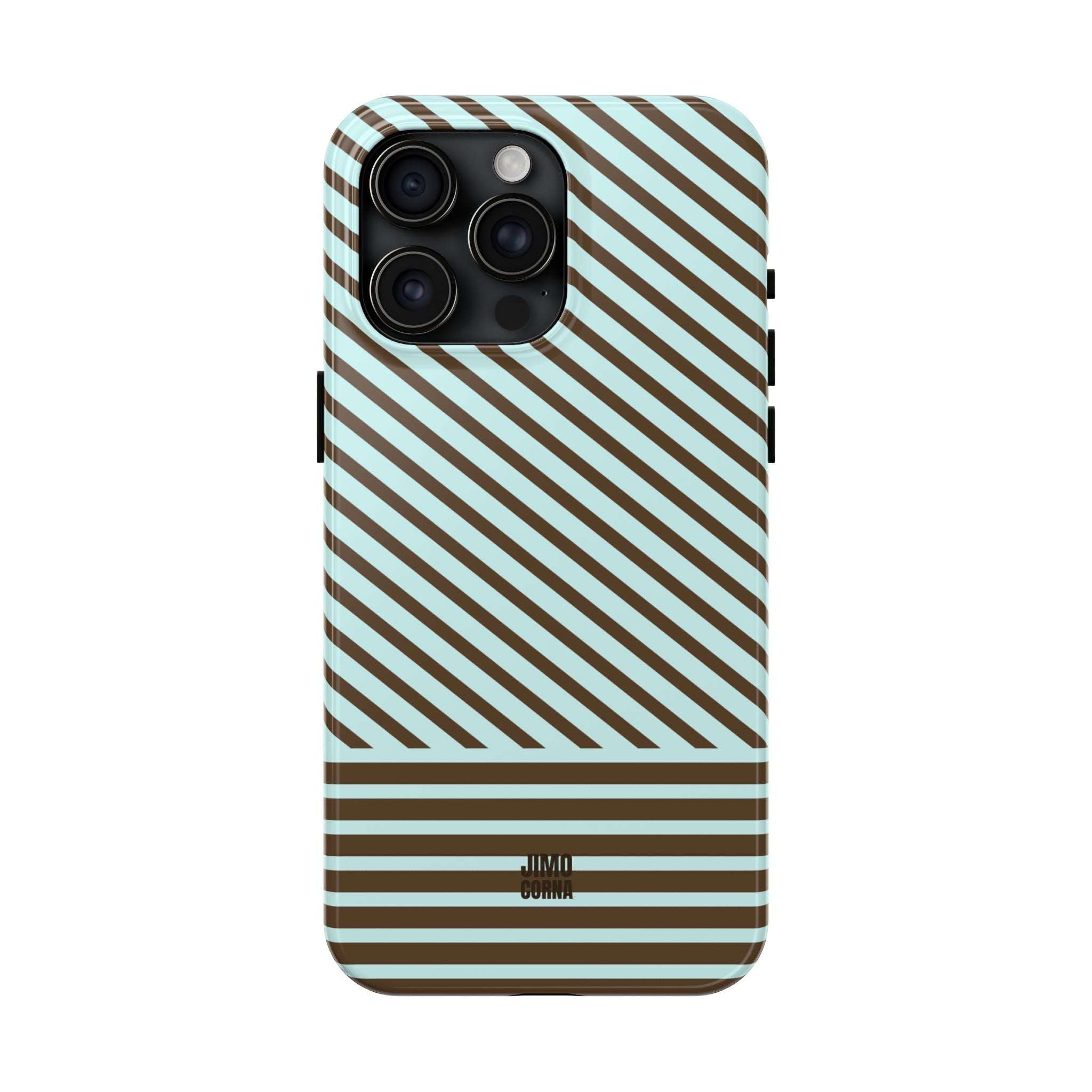 Asymmetrical Lines iPhone Case | Blue and Brown