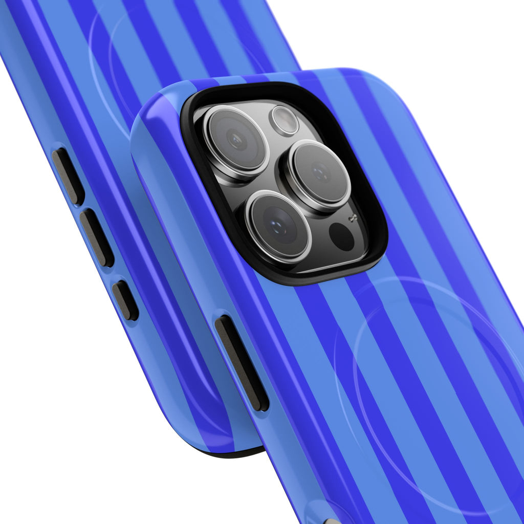 Blueberry Bold Stripes MagSafe iPhone Case