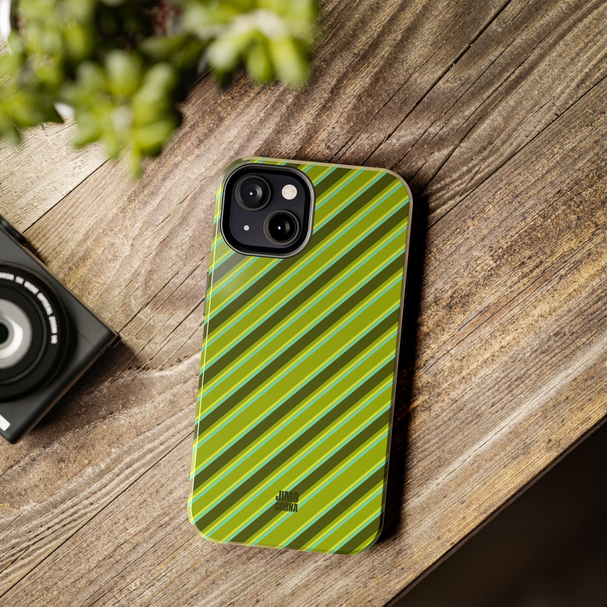 Angelina Stripes | Olive - iPhone Case