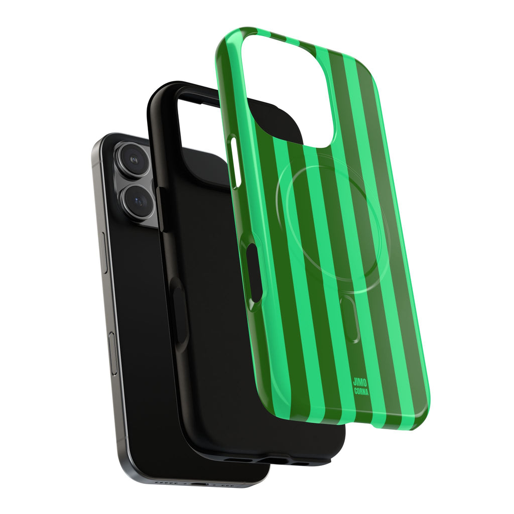 Bold Stripes MagSafe iPhone Case | Olive Green