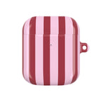 Bold Stripes AirPods Case | Pink and Red