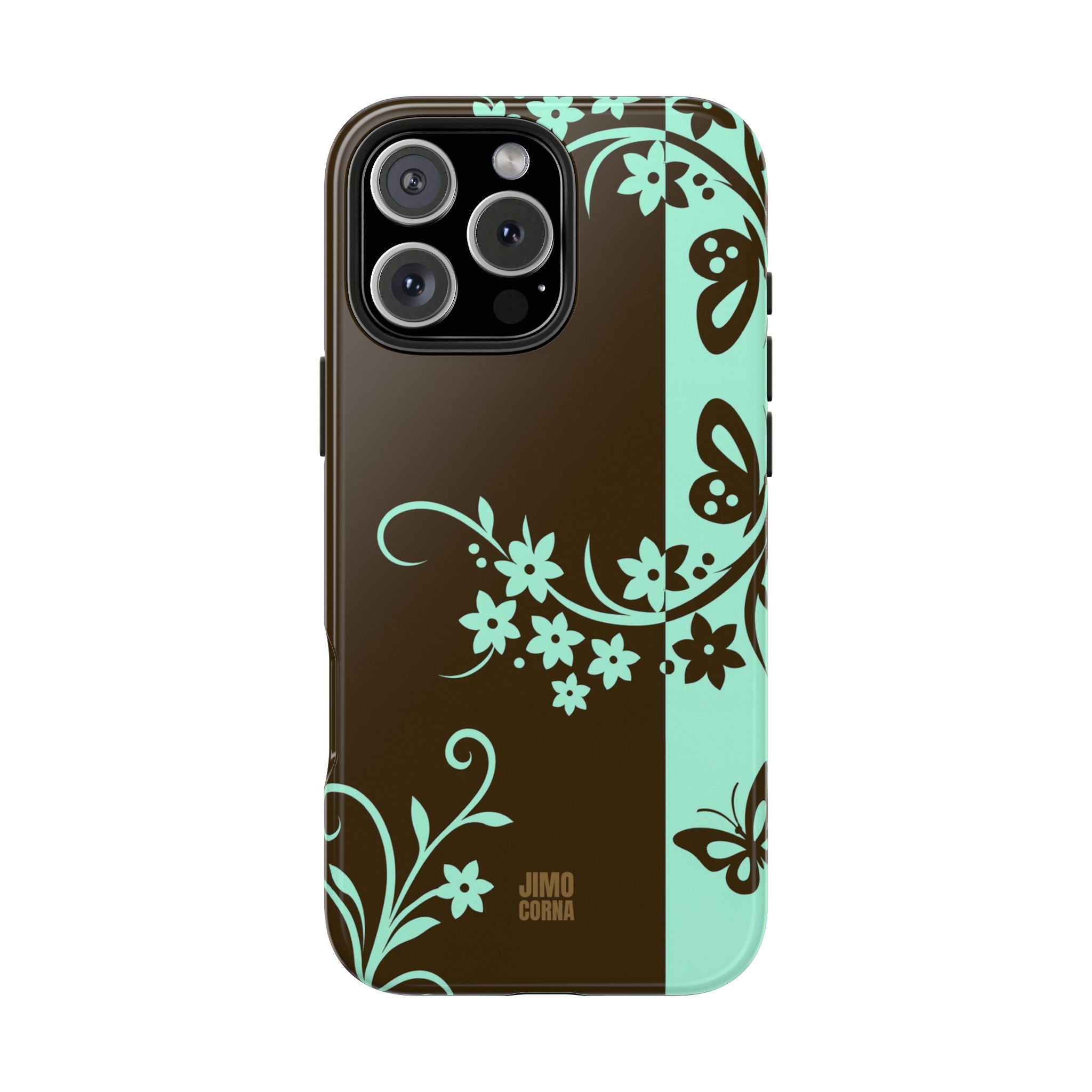 Y2K Floral iPhone Case | Brown and Mint