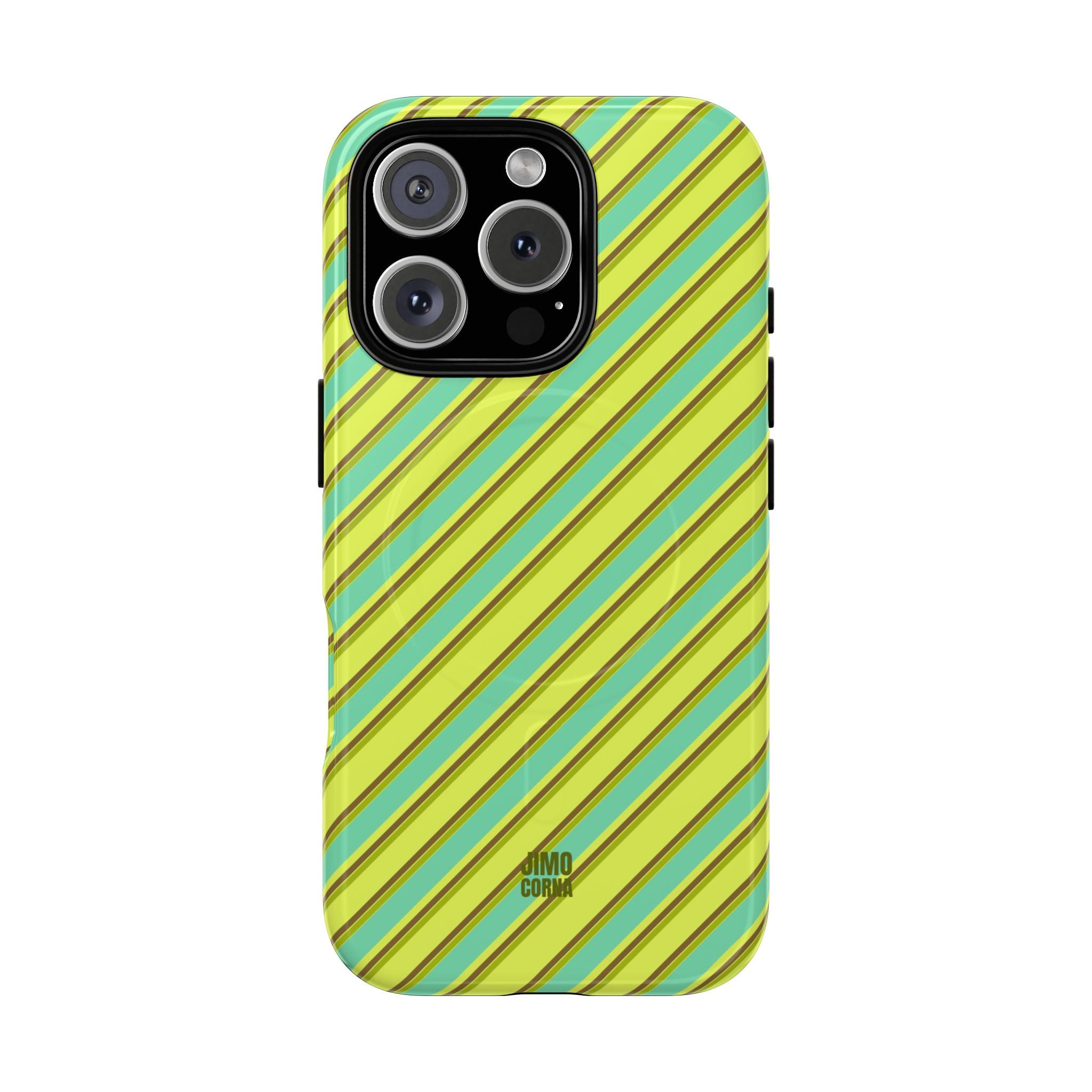Angelina Stripes | Green - MagSafe iPhone Case