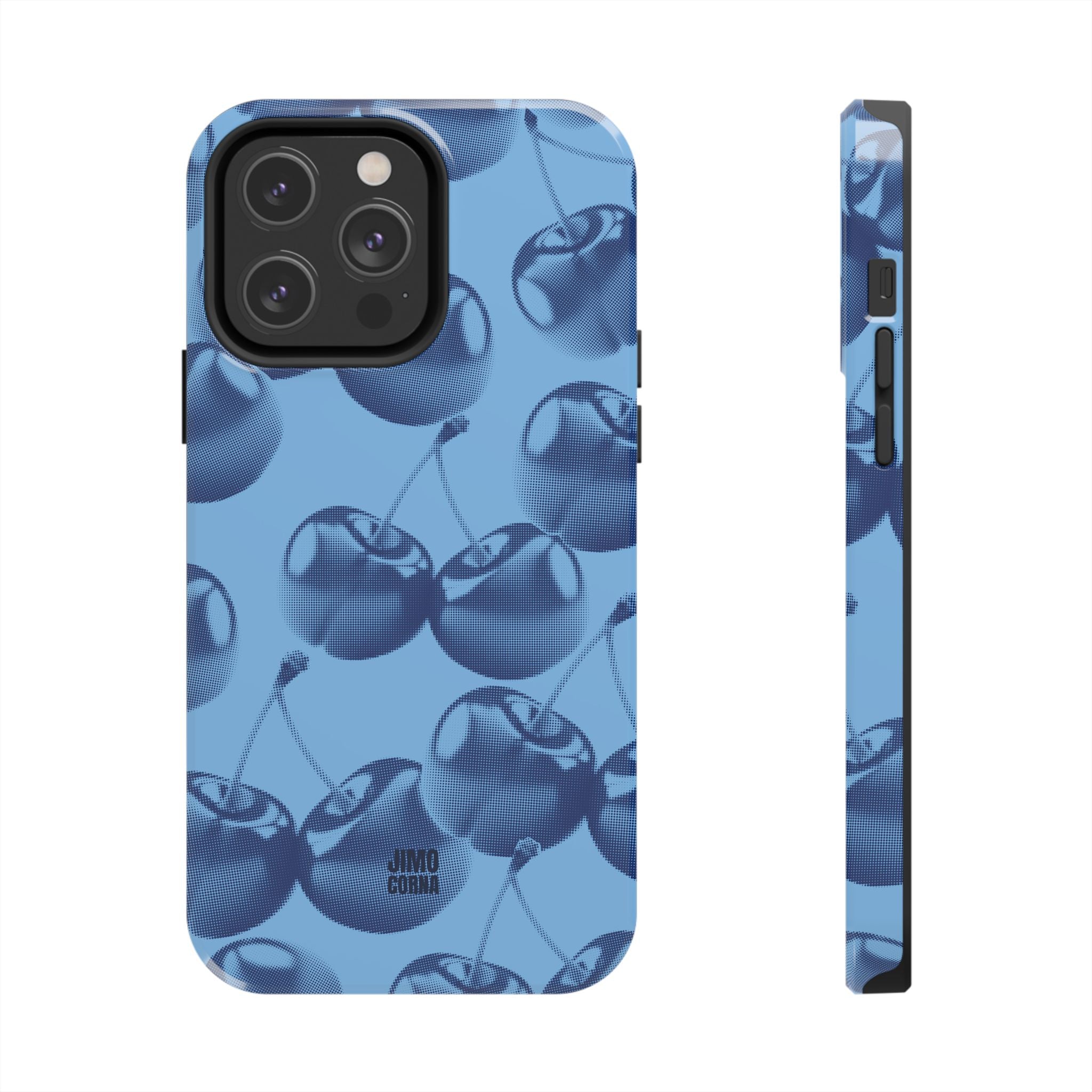 Blue Retro Cherries